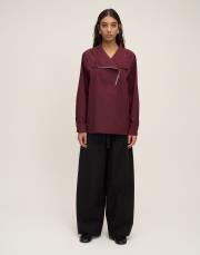 fermuarlı bluz bordo