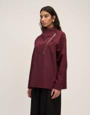 fermuarlı bluz bordo 3