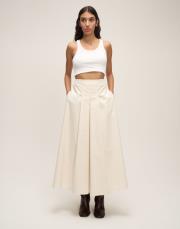pileli cepli etek beyaz