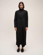 tek düğmeli uzun ceket siyah