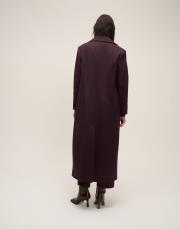 tek düğmeli uzun ceket mürdüm 5