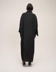 fular detaylı puantiyeli elbise siyah 3