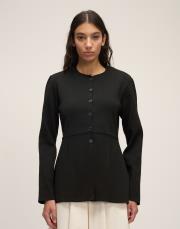 düğmeli triko hırka siyah